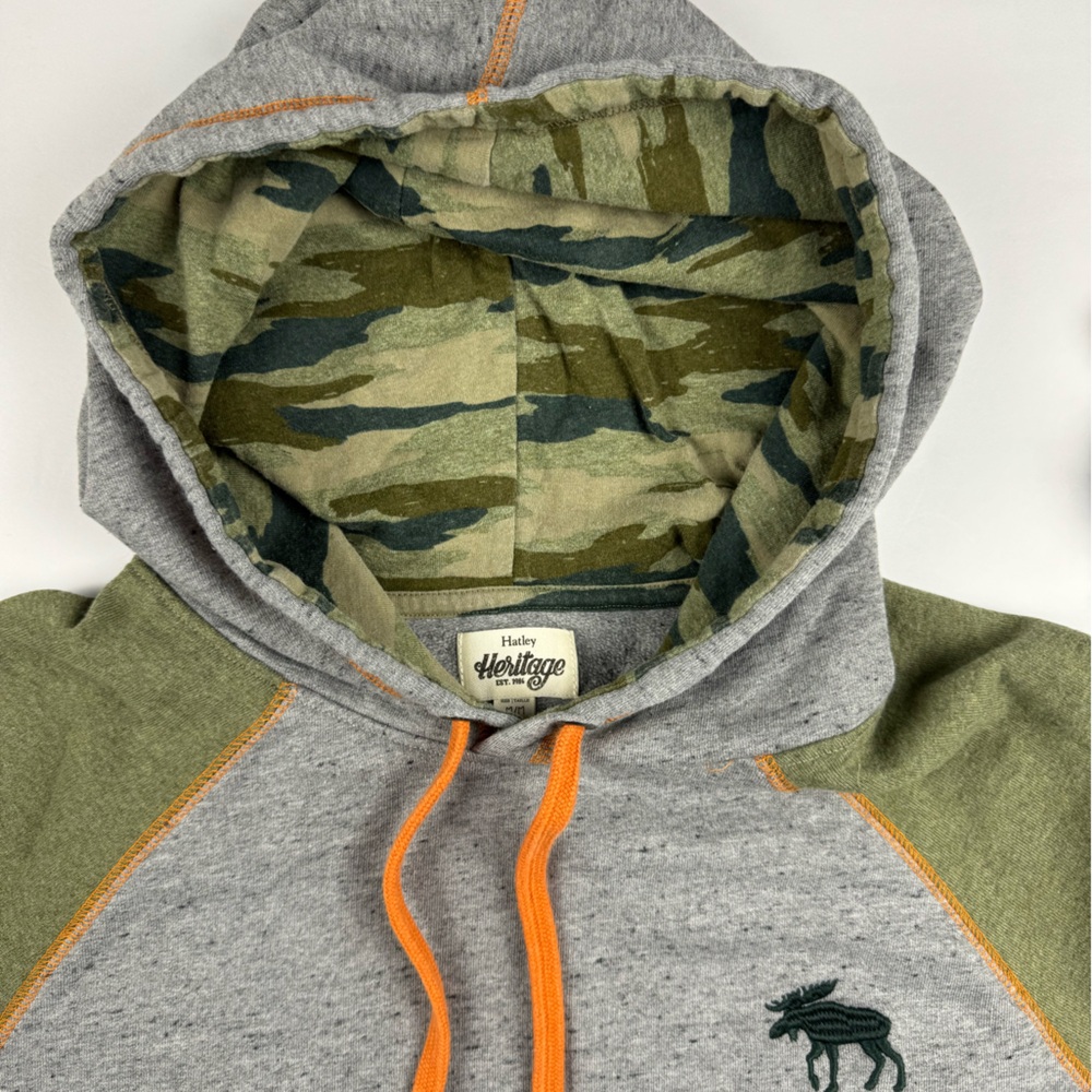 Hatley little blue house Gray and Olive Hoodie with Orange Accents size medium - Picture 9 of 10